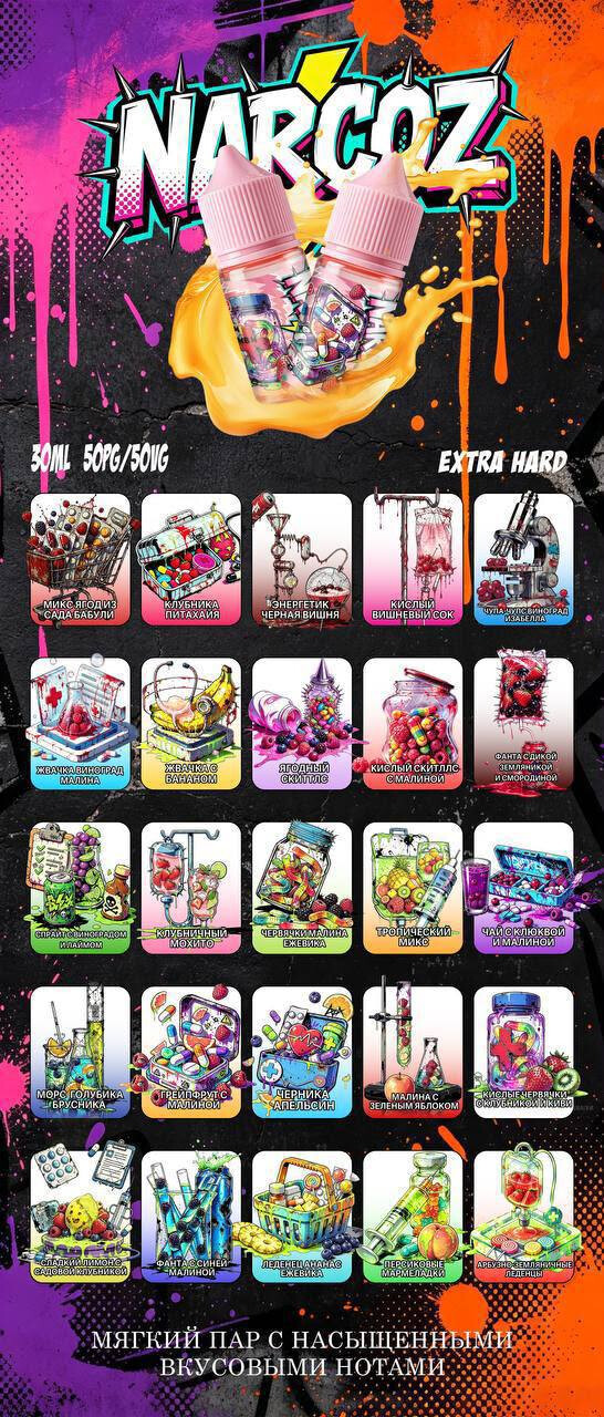 Жидкость NARCOZ EXTRA HARD 30ML 50PG/50VG, изображение 2